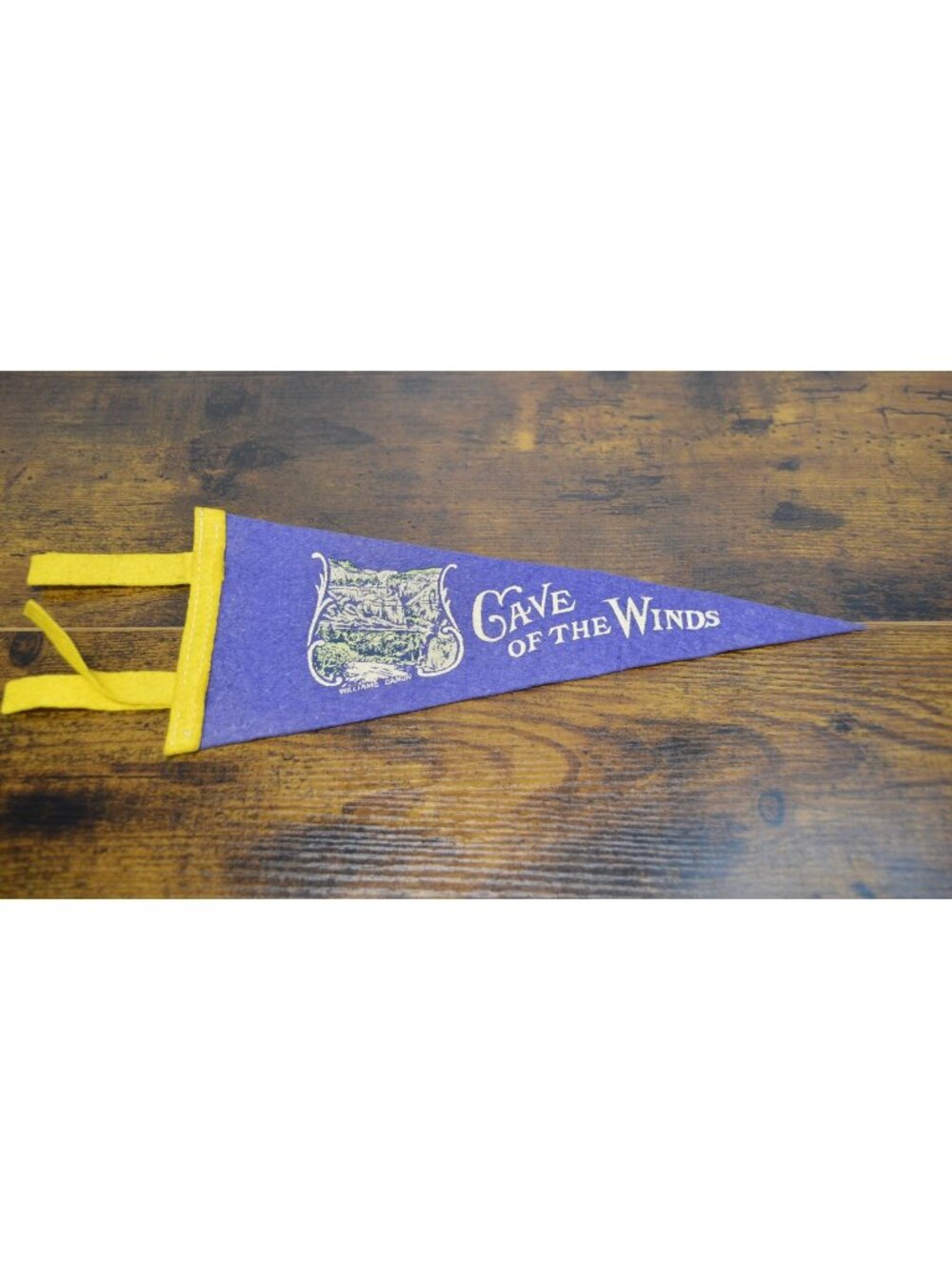 Vintage Cave Of The Winds Felt Pennant Souvenir 11.5 inches
